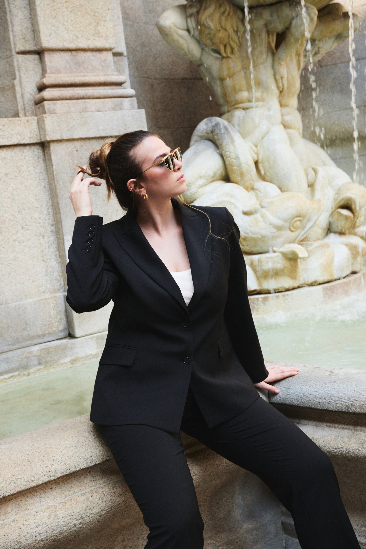 Marzotto Wool Trousers with Adjustable Waistband Tailored in Italy