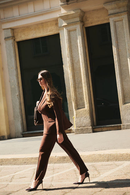 Marzotto Wool Trousers with Adjustable Waistband Tailored in Italy