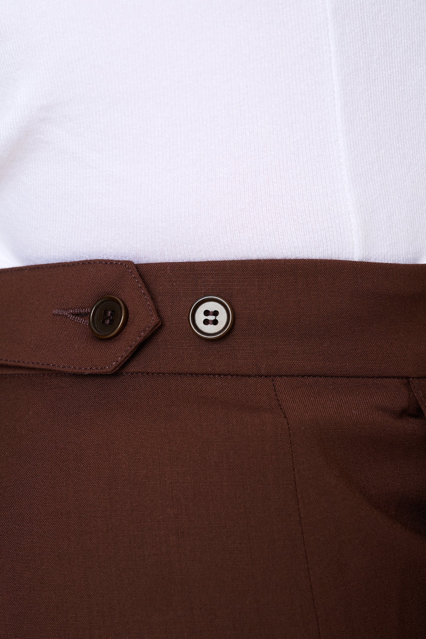 Marzotto Wool Trousers with Adjustable Waistband Tailored in Italy