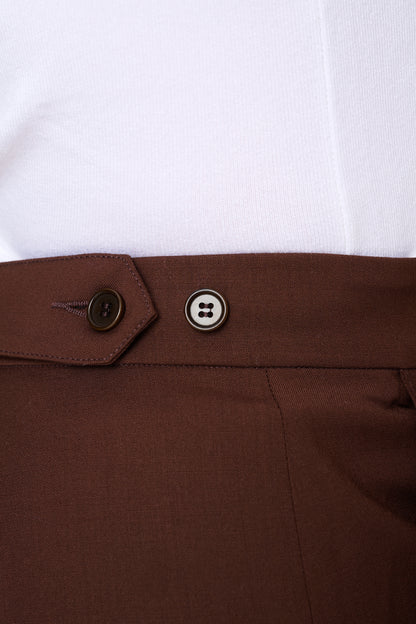 Marzotto Wool Trousers with Adjustable Waistband Tailored in Italy
